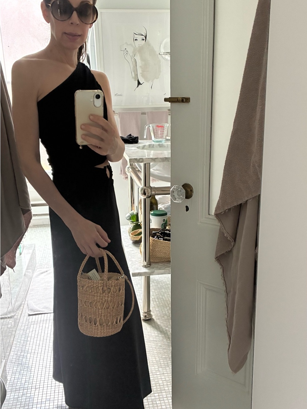 NWT Hat Attack Mina Bag Woven Straw Bucket Bag - Natural Tan - Picture 5 of 9